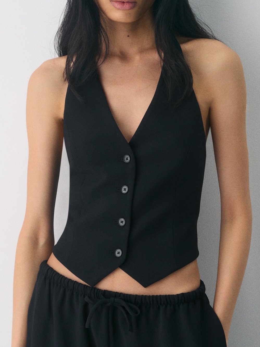 Wilfred Black Button-Front Tailored Vest